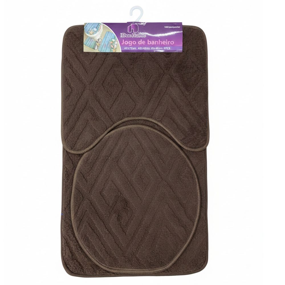Jogo de Banheiro 3 Peças Antiderrapante Idee Home