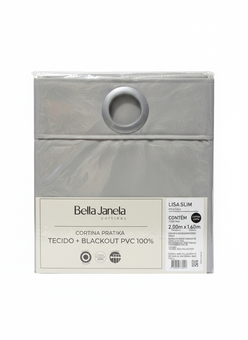 Cortina Blackout Lisa Pratika Slim 2,00 x 1,60 m Titanio Bella Janela