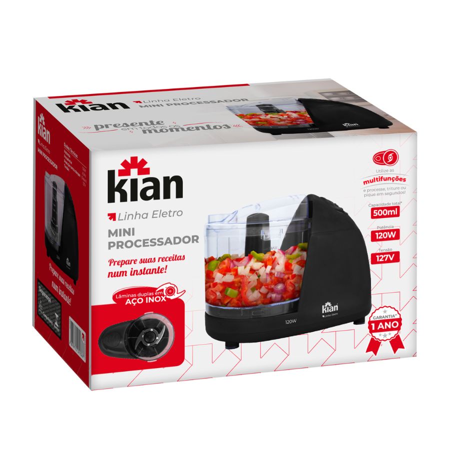 Mini Processador de Alimentos 500ml Elétrico Kian
