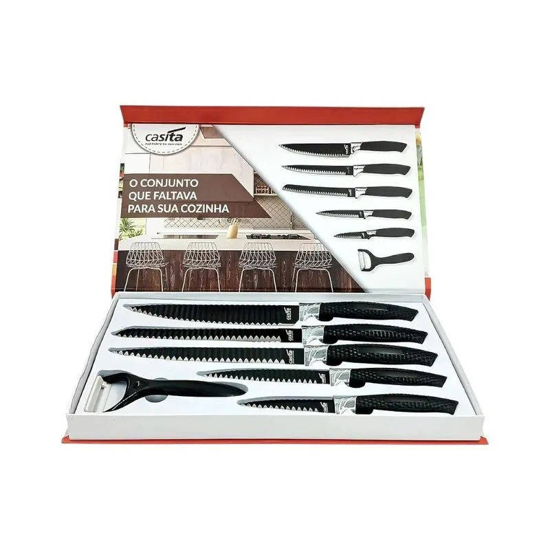 Jogo de Faca Casita 6 Peças Preto