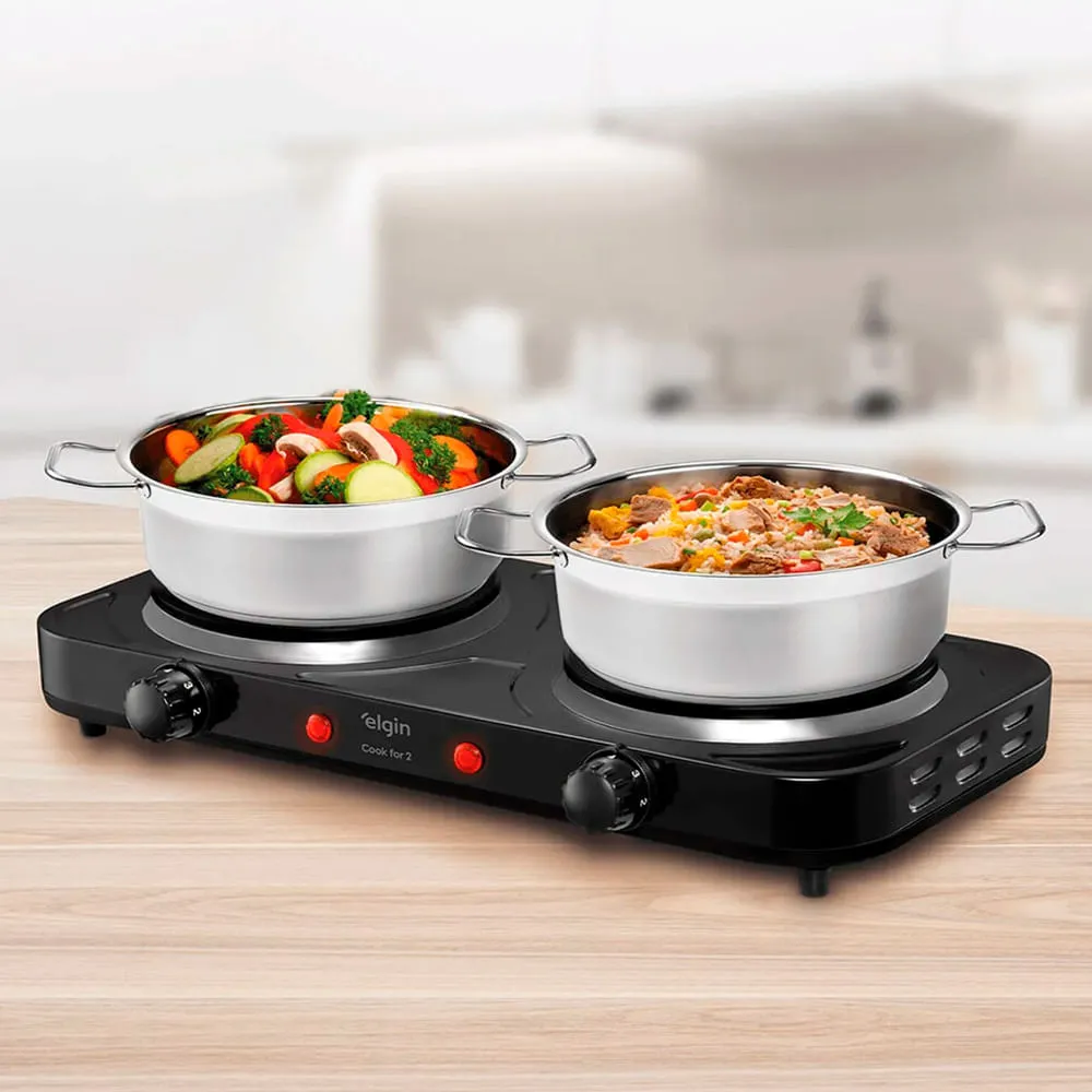 Fogão Elétrico Portátil Elgin 2 Bocas 2000W