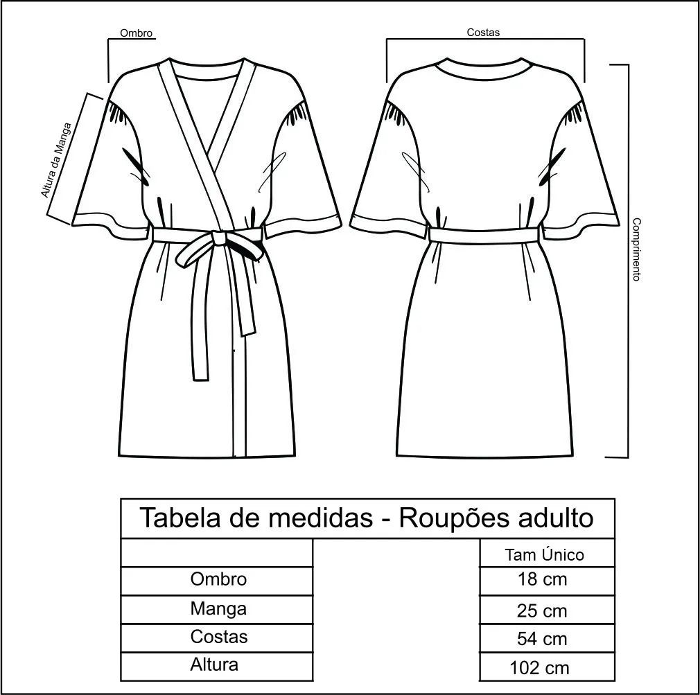 Roupão Felpudo Unissex Tamanho Único - Dianneli