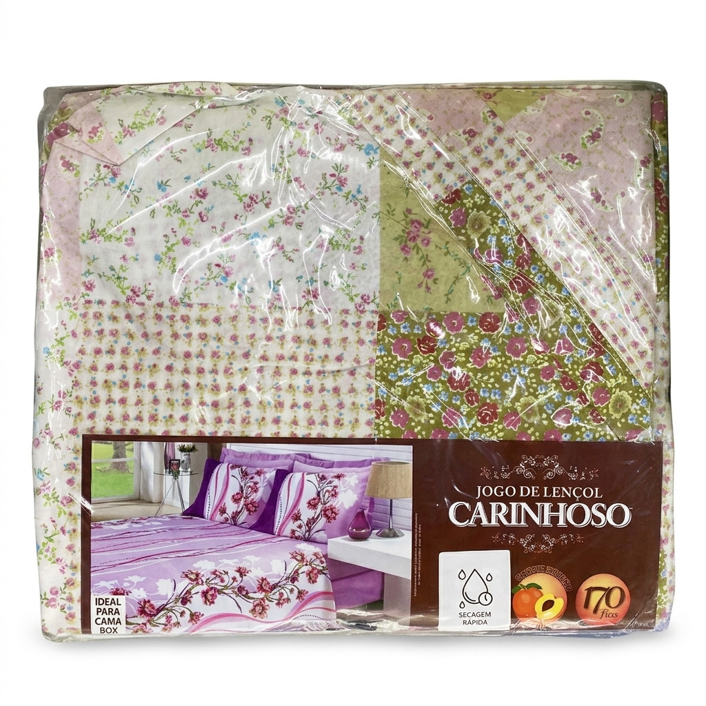JOGO DE LENÇOL SOLTEIRO CARINHOSO 2 PEÇAS