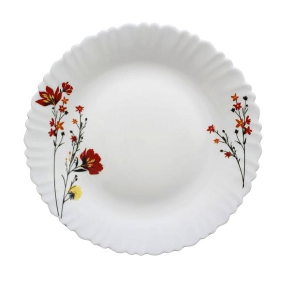 Aparelho De Jantar Vidro Branco 16 Peças Completo Chris Red