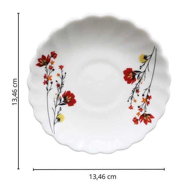 Aparelho De Jantar Vidro Branco 16 Peças Completo Chris Red