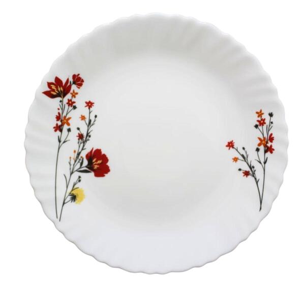 Aparelho De Jantar Vidro Branco 16 Peças Completo Chris Red