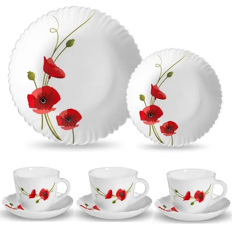 Aparelho De Jantar De Vidro Fluid Cloves Com 16 Peças